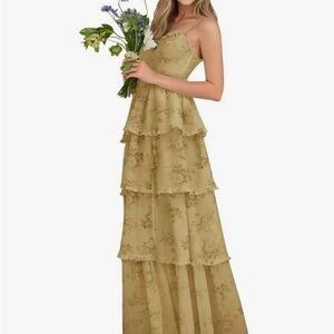 Elegant Floral Tiered Maxi Dress